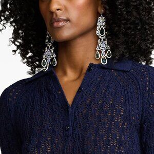 Ralph Lauren Collection Sterling & Crystal Chandelier  Earrings